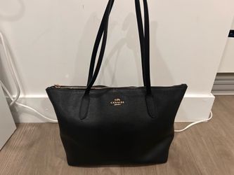 Coach Black Leather Tote Bag