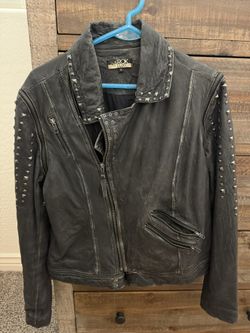 Woman’s La Rok Leather Motorcycle Jacket Sz Medium 