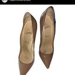 Christian Louboutin Pigalle Nude Patent Leather Size 38 