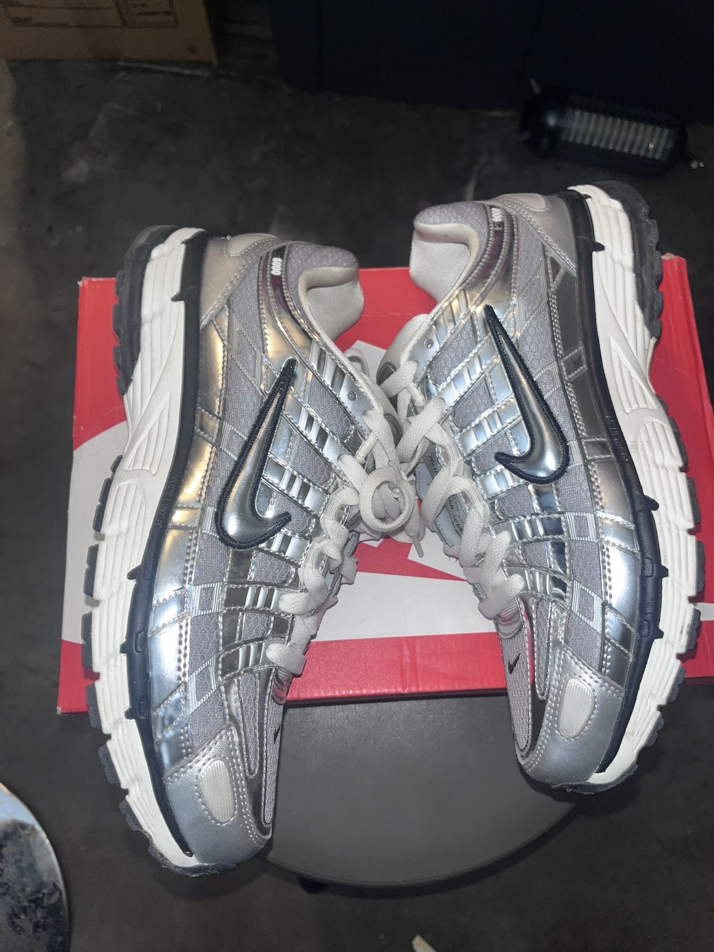 Nike P6000 Metallic Silver Size 8.5 Men 100& Obo Local Pickup Only No Trades 