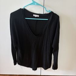 Nordstrom Black waffle long sleeve shirt