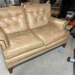 Vintage Hickory Tannery Leather Loveseat 