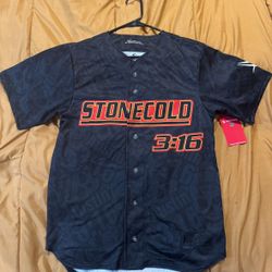 Men's ProSphere Black "Stone Cold" Steve Austin 3:16 Skull Fashion Baseball Jersey