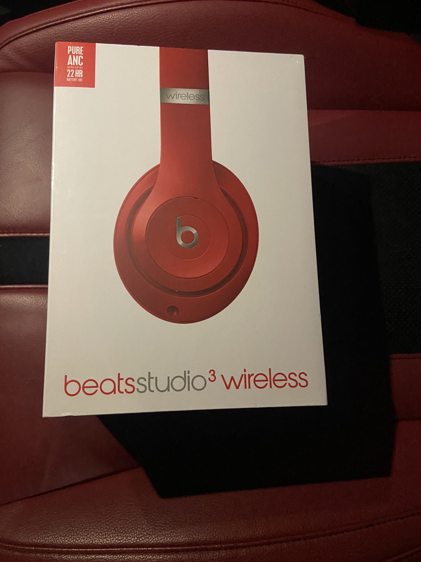 Red Beats Studio3 Wireless Over-Ear Noise Canceling Headphones