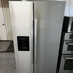 AMANA STAINLESS STEEL SIDE BY SIDE REFRIGERATOR 