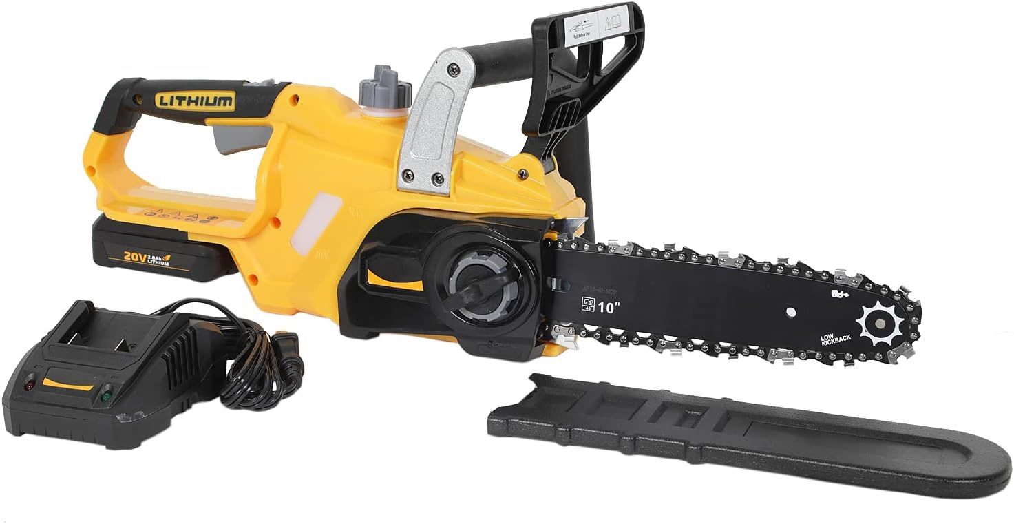 Kapas ZEGJAW Cordless Chainsaw, 10-Inch Brushless Chain Saw With 20V Rechargeable Batteries