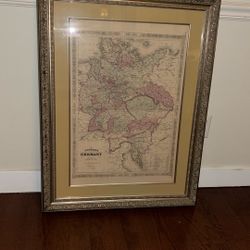 Vintage Framed Germany Map! 