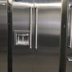 Viking 42”Wide Built In Stainless Steel Side By Side Refrigerator 