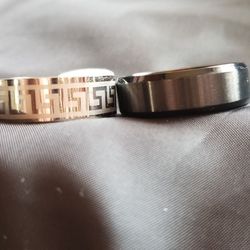 Mens rings White Gold Fill & Titanium