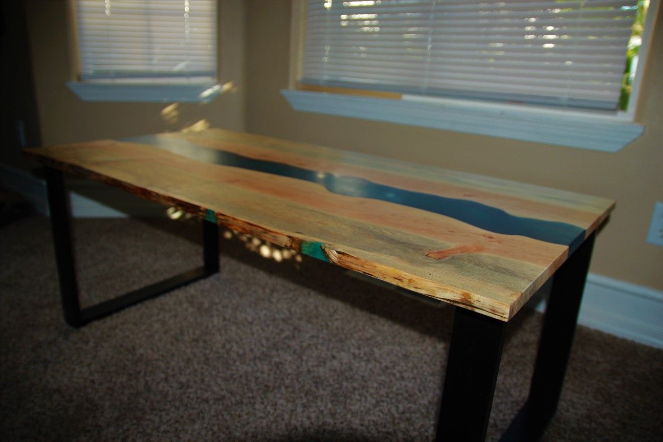 Blue pine river coffee table