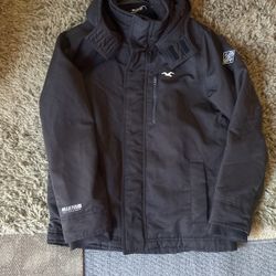Men’s Hollister All-Weather Black Jacket Size Medium 