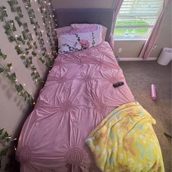 Twin Bed With Spring box And Mattress 