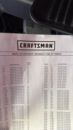 Craftsman socket set
