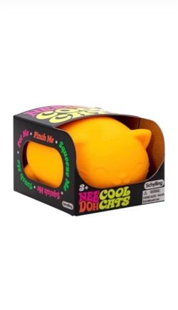 NeeDoh Cool Cat Squishy Fidget Toy Orange