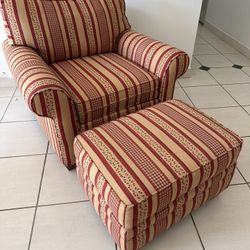 Ethan Allen Chair and Ottoman 