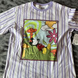 Mickey Mouse Striped Graphic T-shirt