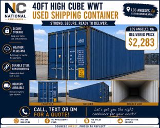 40' High Cube Wind & Water Tight Shipping Container – $2,283 Delivered