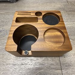 Tamping Station Organizer Coffee Tamper Holder with Cleaning Brush for 54mm Portafilter Coffee Tools Organizer