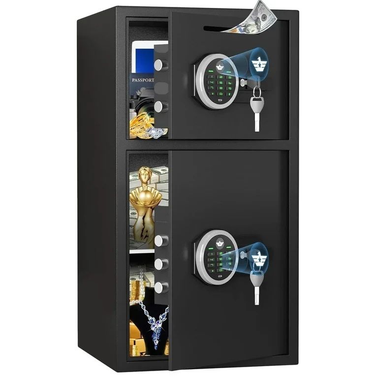 6.0 Cu ft Extra Large Home Safe Box Fireproof Waterproof, Digital Home Security Safe Box with Deposit Slot & Metal Storage Box, Soft Lining Money Safe