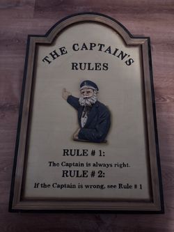 Captains Rules Pub Sign.