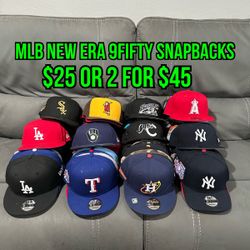 MLB New Era  Astros, Braves, Giants , Padres , A’s , Brewers, Yankees Many More Teams  9fifty And 9fifty A Frame SnapBack Hats 