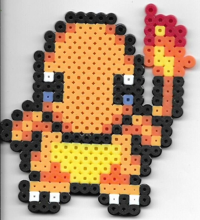 Pokemon Charmander Perler Bead Pixel Art
