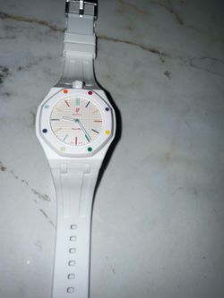 ROYAL POP swatch ap with white wristband  (no box no receipt)