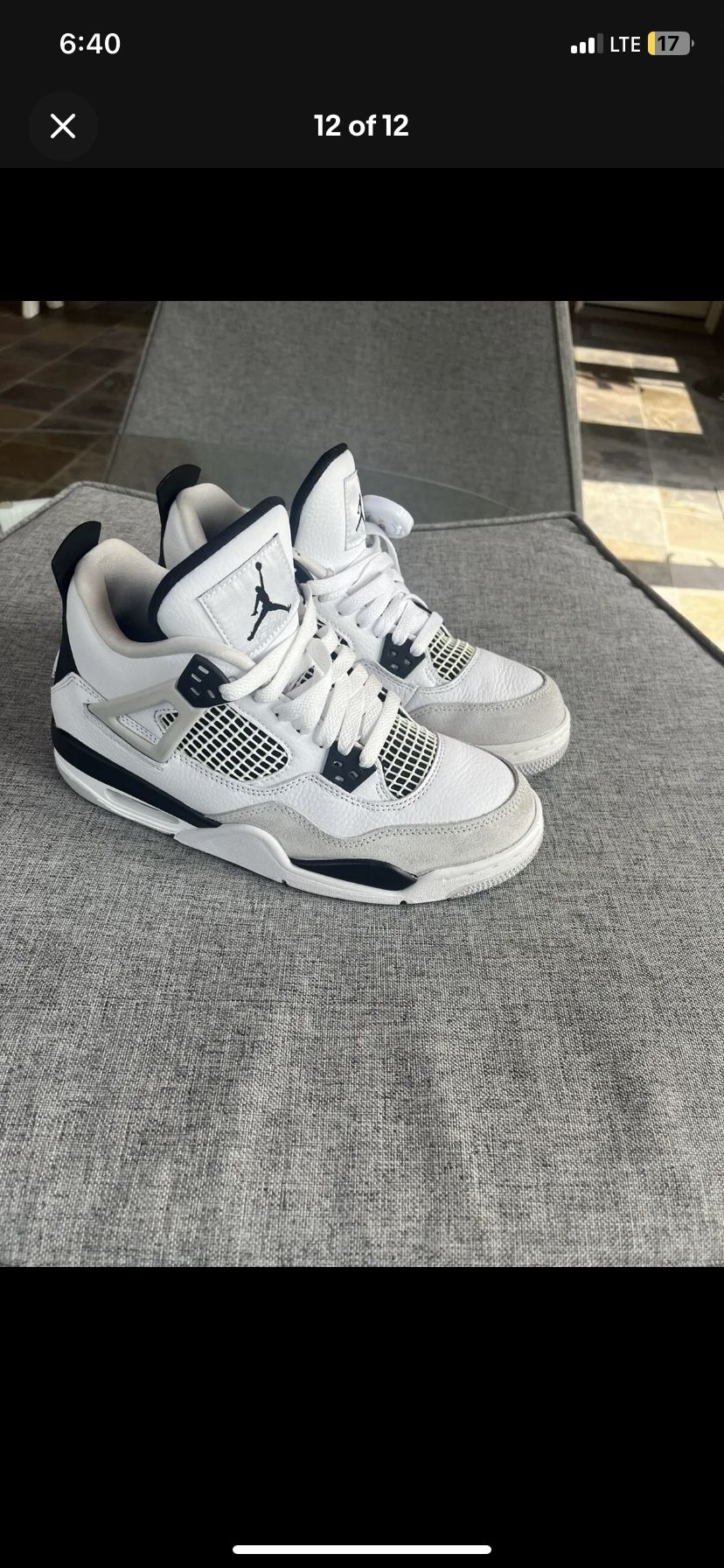 Jordan 4 Military Black 7 Y Size 