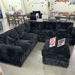 New Black Sectional 