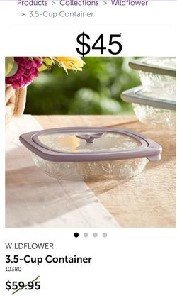Princess house 3.5 glass container with lid
