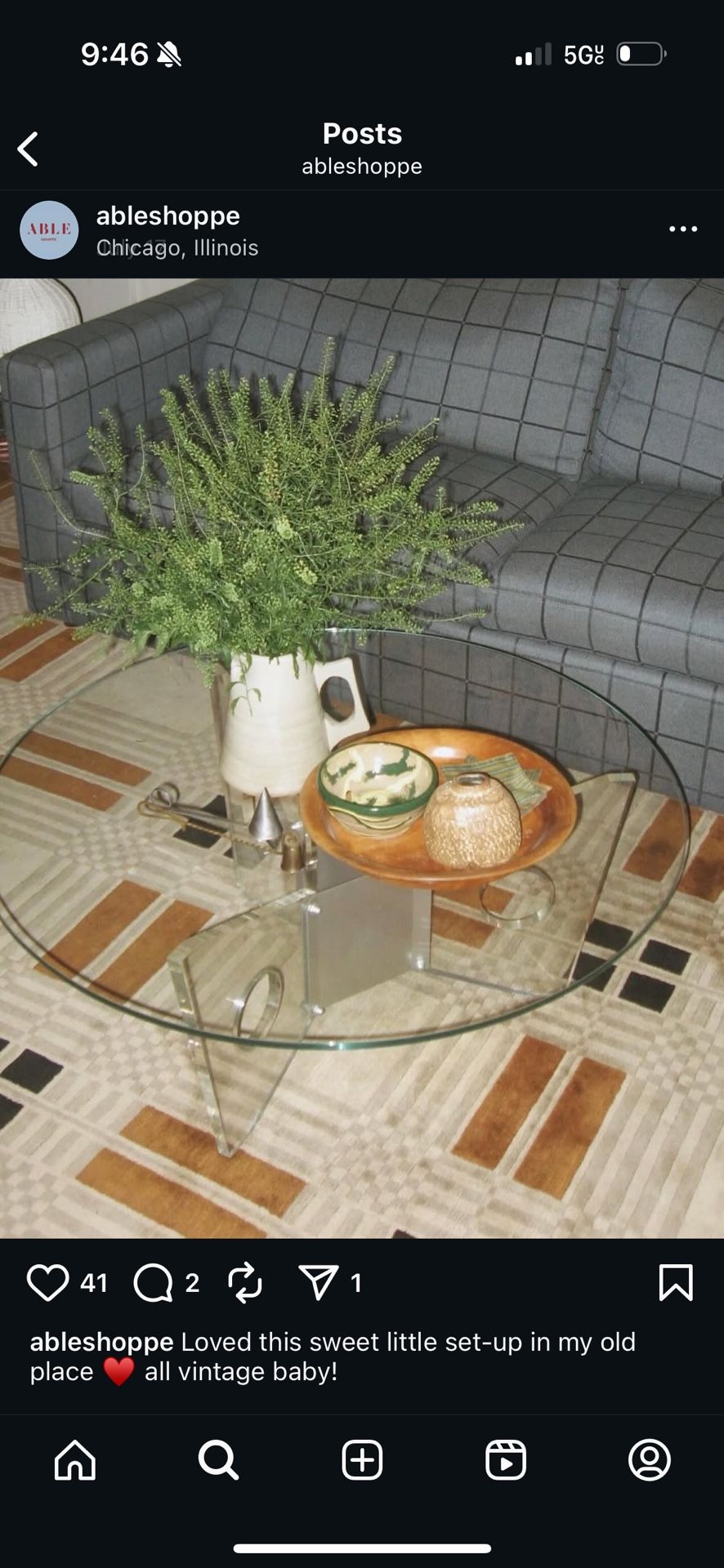 Vintage MCM Glass Coffee Table