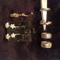 925 silver rings, earrings, 