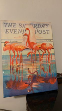 "Pink Flamingos," January 29, 1938 Canvas Wall Art