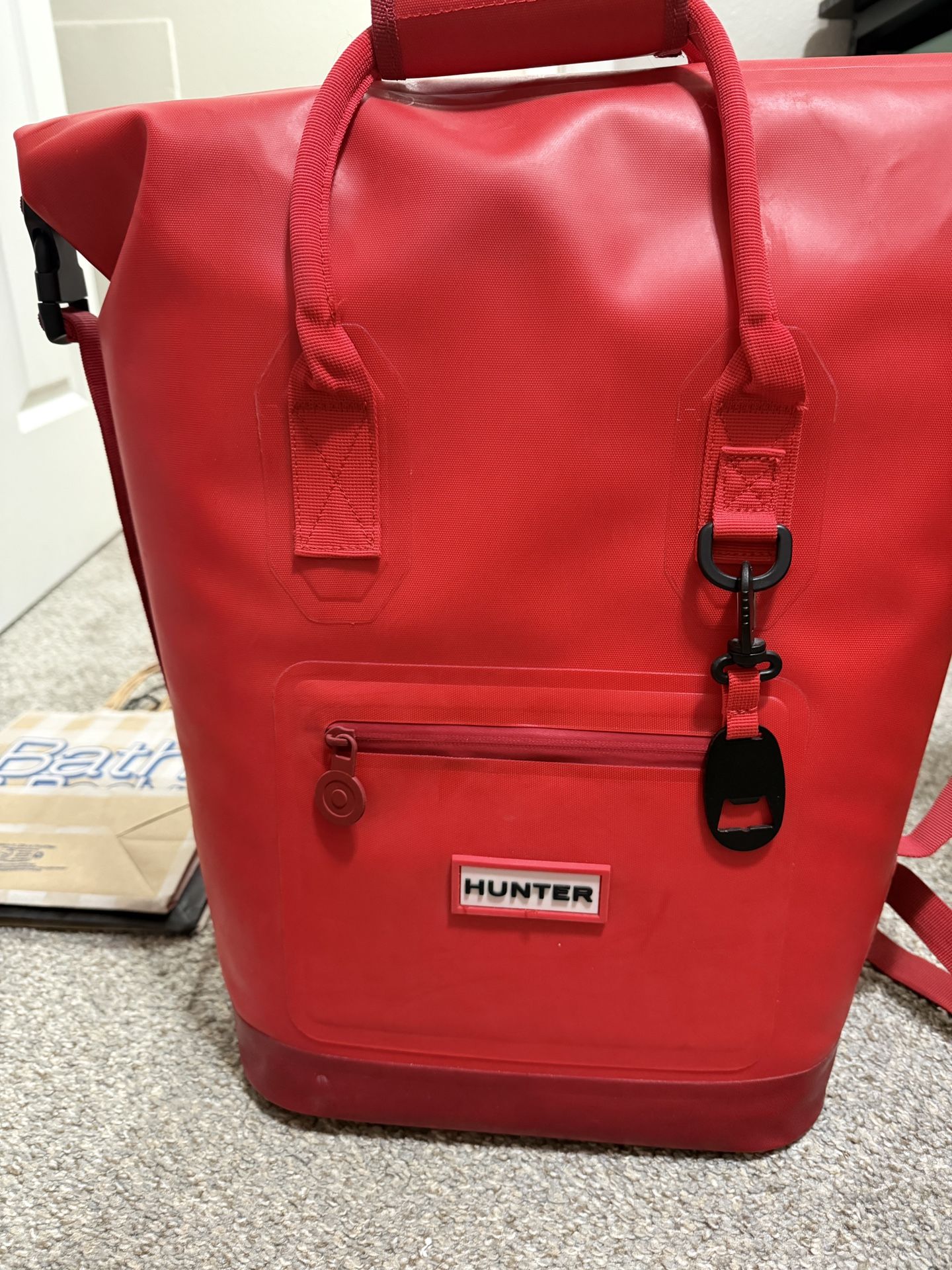 Hunter X Target Red Travel Roll Top Waterproof Backpack Insulated Cooler Bag