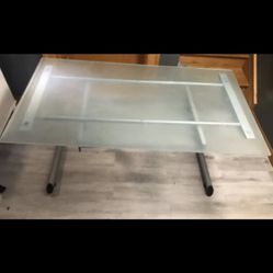 Glass Computer Desk w/Keyboard Dwar