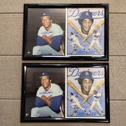 Los Angeles Dodgers player Willie Davis Signed Prints Framed 