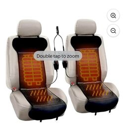 ZoneTech Heated Car Seat Cover Cushion, 12V Plug, Black, 2 Pack
