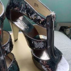 New Michael Kors Metallic Sequence High Heels Shoes