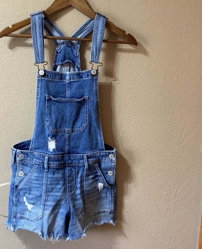 Hollister boyfriend overall shorts size s