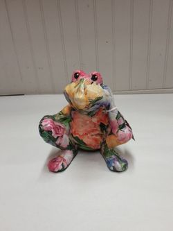 Vintage Floral Decoupage Frog- Located in Shelton