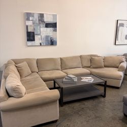 Mocha Beige Sectional Couch DELIVERY AVAILABLE THIS WEEK