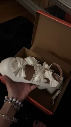 white heel doll shoes