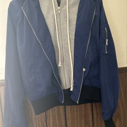 Blue/ Grey Hoodie Jacket 