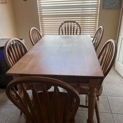 Table and 6 Chairs - Solid Wood