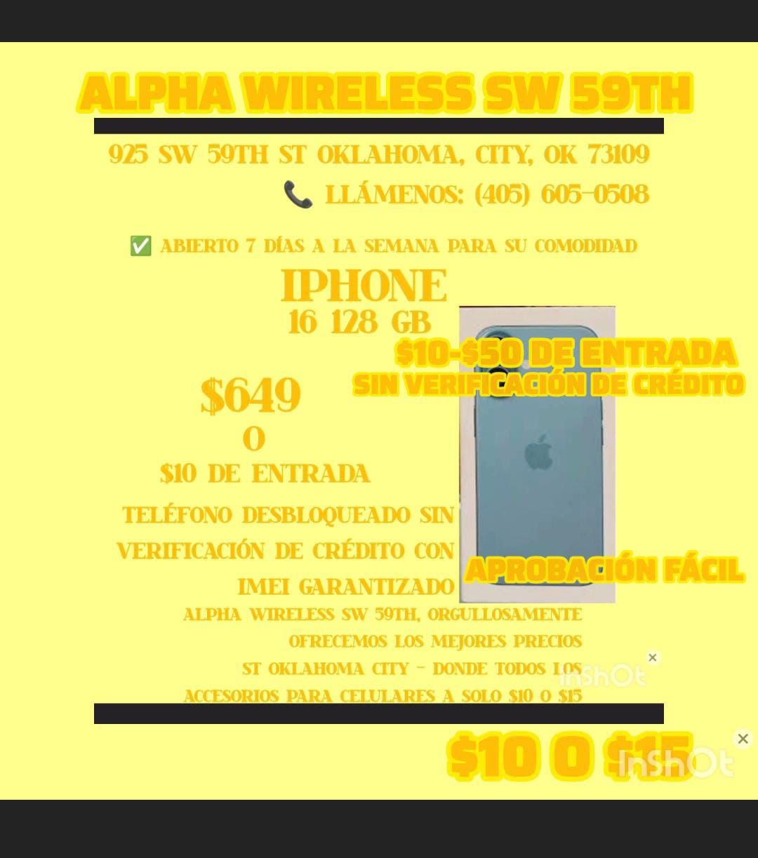Great deals Saturday Sunday Special Prices !! ✅$10 FINANCING AVAILABLE✅ Pick up any phone for only $10 . EASY APPROVAL !! NO CREDIT CHECK ! Hello