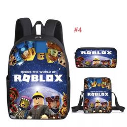 3 set cartoon Roblox Game Dreamy Children KidsCollege Backpack 3 Pieces Set 2024