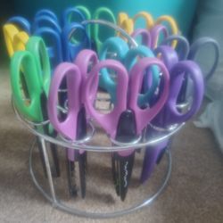 Arts & Crafts Scissors Set w/ Different Pattern Edges & Caddy (NW 89128)