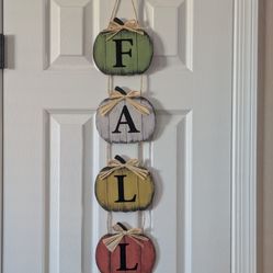 Fall Pumpkin Door Sign – Rustic Farmhouse Wooden Autumn & Thanksgiving Decor for Home, Porch, or Yard 🍂🎃