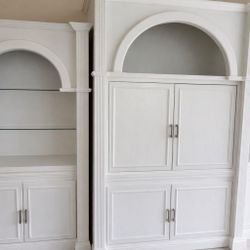 Large 3-Piece Solid Wood Cabinet / Entertainment Unit – White Lacquer (90’s Design)