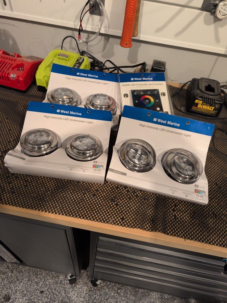 6 Boat LED Underwater Lights And Controller